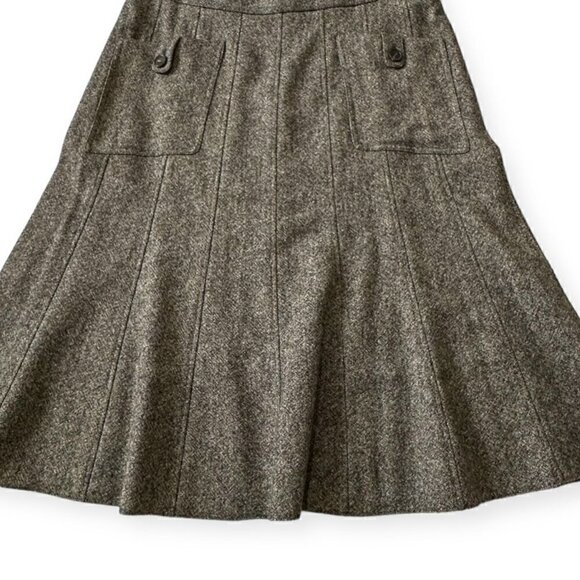 Barbara Bui Initials Wool Tweed A line Midi Skirt, Size FR40/M, Gray - Picture 8 of 14